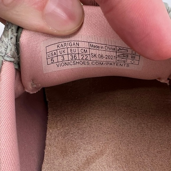 Vionic Women 5 Karigan Casual Comfort Lace-Up Slip On Sneaker Sage Leather Suede - Picture 6 of 7